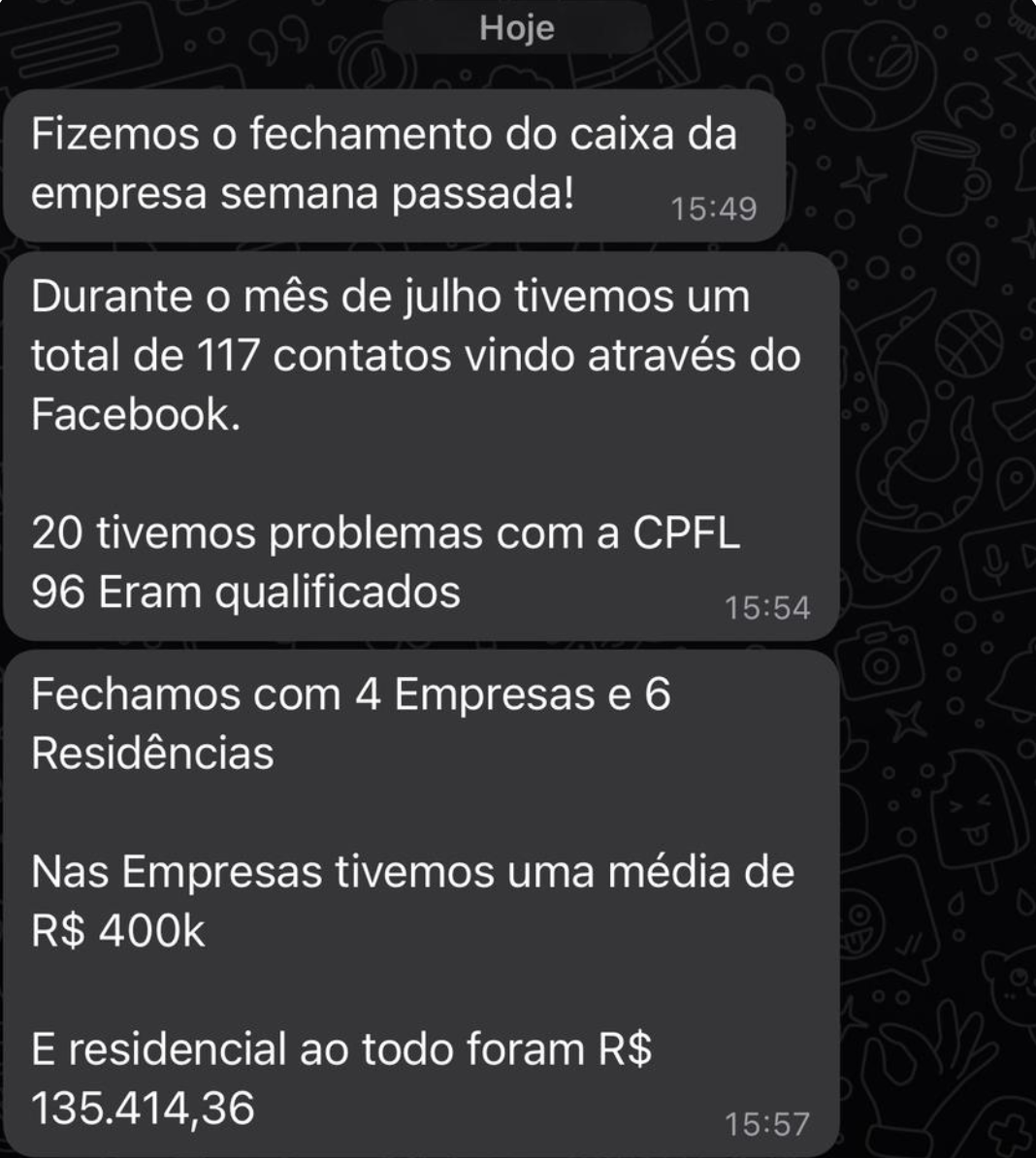 Resultado real · Fechamento de caixa